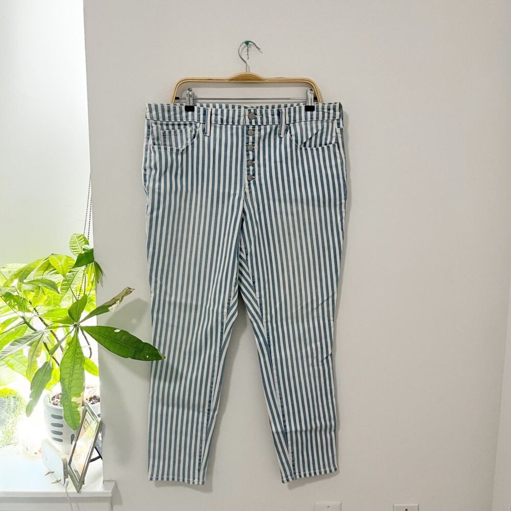 Universal Thread Blue & White Stripe High Rise Skinny Jeans Size 18